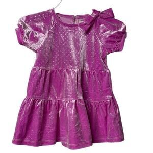 Habitual Kid Baby Girls Glitter Dot Tiered Velvet Dress‎ Size 18 Months